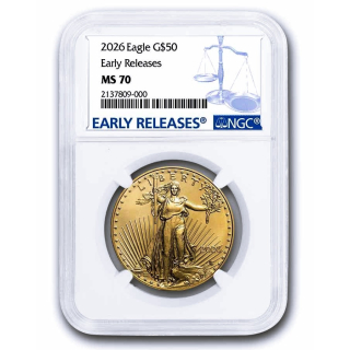 TAGESPREIS auf Anfrage** 1 oz GOLD USA 2026 NGC MS70 - American Eagle & Standing Liberty - ER Early Release - Gold 50 $