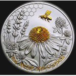 Neu in Kürze** 5 oz Kupfer/Copper Motivbarren 2026 - Die Biene Harmonie in der Natur Yin Yang Edition - GOLD & SILBER Veredelung / Kristallelemente - High Relief - Kupfer-Top-Edition - Vorverkauf !