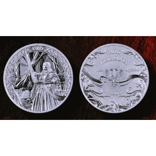 Neu** 1 oz Silber Germania 2026 NORNS - Sherin/Seeress URD - Baum des Lebens YGGDRASIL - Alte Mächtige Seherinnen - Vergangenheit Gegenwart Zukunft - Germania Mint