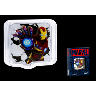 NEU*  2 oz Niue 2026 Proof - IRON MAN ZAPT! - Marvel Kollektion - silber rectangular 3 NZ$ - NZ Mint Agoro