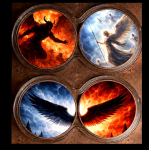 BRANDNEU** 2 oz Infinity Kupferedition - ENGEL vs DÄMONEN / ANGELS vs DEMONS- Doppelsetiges Colormotiv - VORVERKAUF - PRESALE !