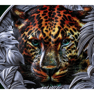 2 oz Samoa 2026 LEOPARD - BORN to be WILD (1.) - Der Jäger des Dchungels / Hunter of the Jungle - Silber Antik High Relief Color 5 $
