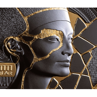 NEU*Einzelstück*  2 oz Kamerun 2026 NOFRETETE / NEFERTITI - Kintsugi Art  silber Antique Finish - 2000 Frs - Vorverkauf / Presale