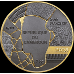 NEU*Einzelstück*  2 oz Kamerun 2026 NOFRETETE / NEFERTITI - Kintsugi Art  silber Antique Finish - 2000 Frs - Vorverkauf / Presale