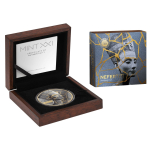 NEU*Einzelstück*  2 oz Kamerun 2026 NOFRETETE / NEFERTITI - Kintsugi Art  silber Antique Finish - 2000 Frs - Vorverkauf / Presale