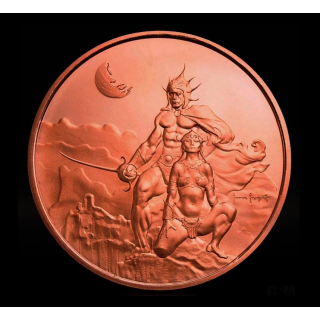 BRANDNEU** 2 oz Kupferedition - Frank Frazetta SWORDMAN of MARS - VORVERKAUF - PRESALE !     #1
