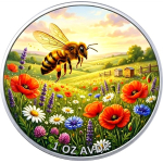 Wieder Bestellbar* 1 oz Kupfer/Copper Motivbarren 2026 - Die Biene Harmonie in der Natur Yin Yang Edition - Kristallelemente - High Relief - Kupfer-Top-Edition - Vorverkauf Presale !