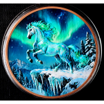 auf Lager - Echtbilder** 5 oz Kupfer/Copper Edtion 2026 - Zum JAHR des PFERDES / YEAR of the HORSE & Polarlichter - High Relief Color - Highlight 2026