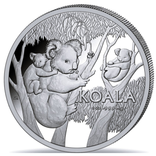 NEU* 1 oz  Australien 2026 BU - KOALA / Koalafamilie - Serie Koala RAM - Silber 1 AU$ - Premium Anlagemünze