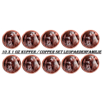 Neu* 10 x 1 oz SET Kupferedition - LEOPARDENFAMILIE /...