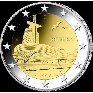 2 Euro Deutschland 2026 " A " Bundesländer Bremen Klimahaus-  Prägestätte A (Berlin)