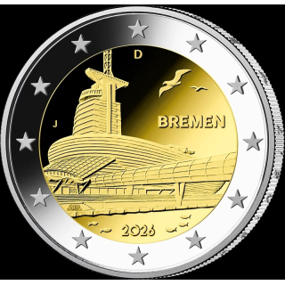 2 Euro Deutschland 2026 " J " Bundesländer Bremen Klimahaus -  Prägestätte J (Hamburg)