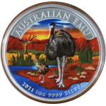 1 oz Australien 2021 COLOR -  EMU - Silber 1AU$