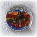1 oz Australien 2021 COLOR -  EMU - Silber 1AU$