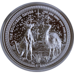 1 oz Niue 2026 High Relief BU - KÄNGURU & EMU im Südlichen Sternenhimmerl - SOUTHERN CROSS - Silber  3 mm Hochrelief - Echtbilder - Kreuz des Südens - 2 NZ$
