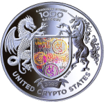 NEU* 1 oz BRITANNIA 2026 United Crypto States Proof - BRITANNIA -  1000 Satoshi QR-Code Hologramm
