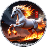 NEU*1 oz USA 2026 Color - FEUERPFERD / FIRE HORSE - Jahr...