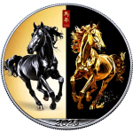 NEU*1 oz USA 2026 Color MIRROR - Jahr des Pferdes/Year of...