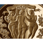 1 oz Kamerun 2026 RUTHENIUM Enigma Edition - Die DREI GRAZIEN / The THREE GRACES - Serie Drei Grazien - 1.000 Francs