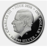 ab Lager * 1 oz Niue 2026 Proof - AMERICAN LUNAR  JAHR des MUSTANGs - Startmotiv Serie American Lunar - Silber Color 2 NZ$