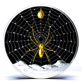 1 oz Pitcairn 2026 Proof - GOLDENE SEIDENSPINNE / GOLDEN ORB WEAVER - Silber Black Gilded Color - 2 NZ$