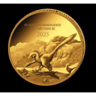 0,5 g Gold Kongo 2025 Proof -  VELOCIRAPTOR - Killersaurier Serie Prehistoric Life (17) - Serie Prehistoric Life - 100 Frs