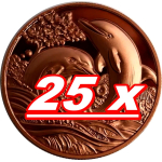 NEU** 25 x 1 oz SET Kupferedition - DELFINFAMILIE / DOLPHIN FAMILY - Neue Serie Wilde Tiere (4) / Wild Animals