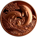 NEU** 25 x 1 oz SET Kupferedition - DELFINFAMILIE / DOLPHIN FAMILY - Neue Serie Wilde Tiere (4) / Wild Animals