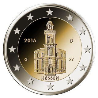 2 Euro Deutschland 2015 Hessen Paulskirche Mz. G (Karlsruhe)