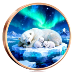 NEU** 25 x 1 oz Kupferedition - EISBÄRENFAMILIE / ICE BEAR FAMILY - Neue Serie Wilde Tiere (5) / Wild Animals
