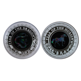 Aurinum*Top*Angebot** 2 x 1 oz Australien 2026 OPAL Proof - Jahr des Pferdes & des Drachen /  Year of the Horse & Dragon - LUNARSERIE OPAL -1 AU$