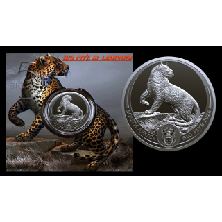 NEU* 1 oz Südafrika 2026 BU - LEOPARD / CHEETAH - Big Five Serie (4.) - Silber Coin Card - 5 Rand