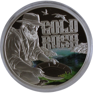 ab Lager** 1 oz Niue 2026 Proof - GOLDRAUSCH in Australien / Gold Rush Australia - Silber Color Farbig 2 NZ$ - Echtbilder
