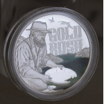 ab Lager** 1 oz Niue 2026 Proof - GOLDRAUSCH in Australien / Gold Rush Australia - Silber Color Farbig 2 NZ$ - Echtbilder