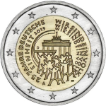 2 Euro German 2015 25 Years German Unit Mintmark A Berlin