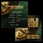 1 oz Gold Niue 2026 Proof - GOLDRAUSCH in Australien / Gold Rush Australia - Gold Color Farbig 100 NZ$