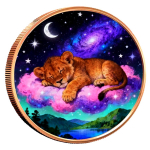 auf Lager  1 oz Kupferedition - TIGERBABY auf Wolke - Für Kinder  (1.)
