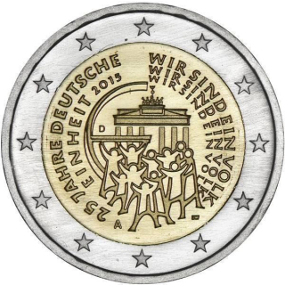 2 Euro Deutschland 2015 25 Jahre Deutsche Einheit Mz. J (Hamburg)