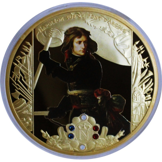 3,84 oz Kupfer/Copper Proof - NAPOLEON auf der Brücke von ARCOLE- Swarovski Elemente