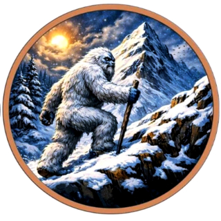 Neu ** 5 oz Kupfer-Copper Edition - Der YETI  Schneemensch / Fabelwesen des Himalayas - Doppelmotiv Kupfer + Color - High relief - Vorverkauf / Presale!