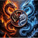 NEU** 10 oz Kupferedition - Das BATTLE der DRACHEN - Drache Feuer vs Drache Eis / Double Dragons Fire vs Ice - Copper Color Edition - VORVERKAUF Presale