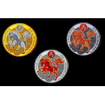 3 x 1 oz SET Ruanda 2026 PROOF SONDEREDITION - JAHR des PFERDES - YEAR of the HORSE - OHNE ETUI - LUNAR OUNCE - Silber - Silberpferd - 50 RWF - Auflage 188