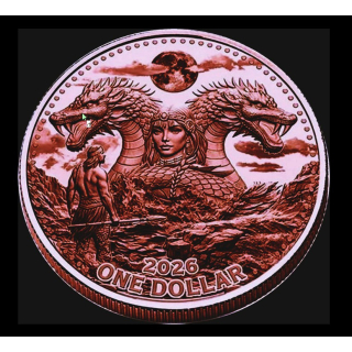 NEU** 5 oz Mesa Grande 2025 Proof Kupfermünze - Die Legende der Meeresgöttin & Der SEEDRACHE - Mesa Grande Souvereign Nation - 1$