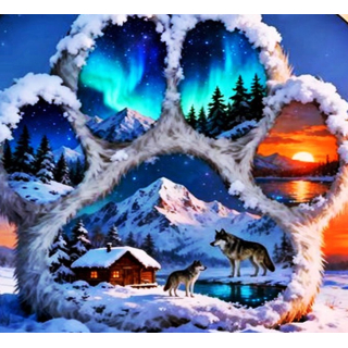 BrandNeu** 5 oz Kupfer/Copper Edtion 2026 - NORDISCHE EDITION / NORDIC EDITION - Polarlichter -Wolf - Sonnenuntergang - Schneelandschaft - Bärentatze mit 5 Szenen - High Relief Color - Highlight 2026 - Vorverkauf !