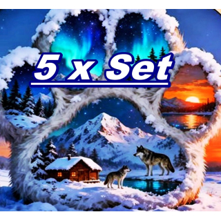 BrandNeu** 5 x 5 oz Kupfer/Copper Edtion 2026 - NORDISCHE EDITION / NORDIC EDITION - Polarlichter -Wolf - Sonnenuntergang - Schneelandschaft - High Relief Color - Highlight 2026 - Vorverkauf !