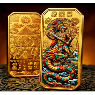 Neu ** 5 oz Kupfer-Copper Edition Gilded - Das IMPERIUM der AZTEKEN / Aztec Empire - Ultra High relief - Vorverkauf / Presale!
