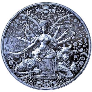 NEU* 1 oz Kamerun 2026 Proof - DURGA GÖTTIN der WEISHEIT - Silber High Relief - Urkraft des Universums - Hinduismus - 2,000 Frs