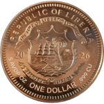 Neu* 5 oz Kupfermünze  Liberia 2026 - WRACK / Versunkenes Piratenschiff / Sunken Pirat Ship - Kupferedition - Copper Coin High relief - Vorverkauf !