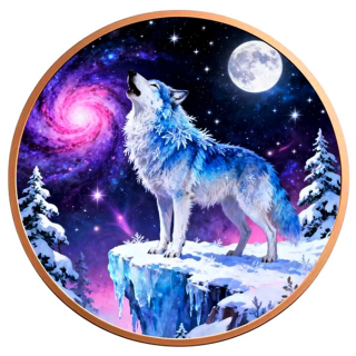 ab Lager** 5 oz Kupfer/Copper Edtion 2026 - HEULENDER WOLF im Mondlicht - High Relief Color - Highlight 2026