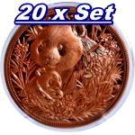 NEU** 20 x 1 oz Kupferedition - PANDAFAMILIE / PANDA...